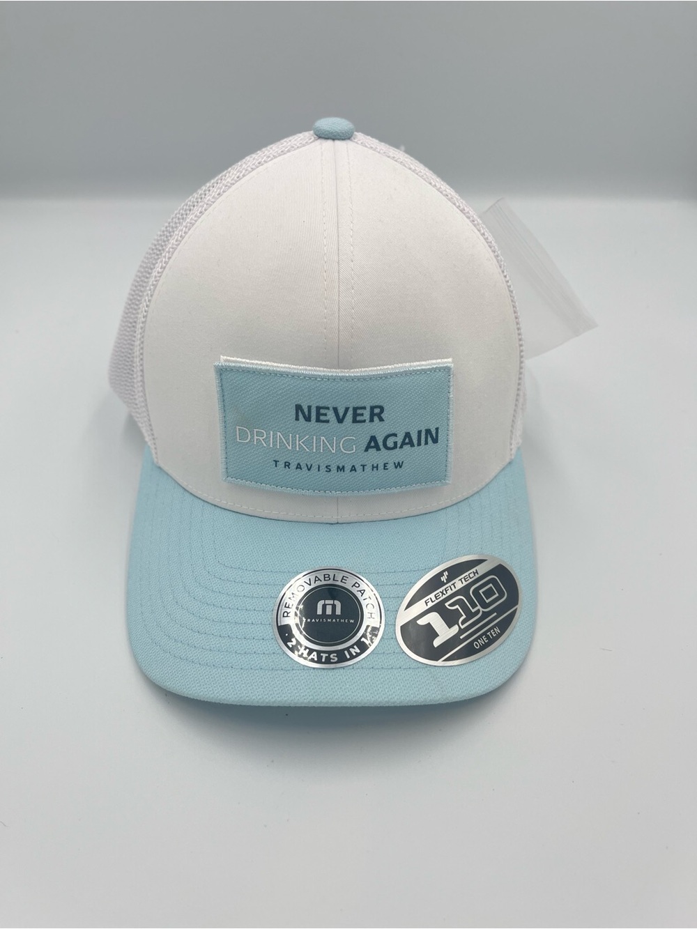 Full Send Feb Snapback Hat White Blue Golf Trucker Adjustable Flexfit 110
